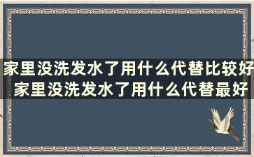 家里没洗发水了用什么代替比较好 家里没洗发水了用什么代替最好